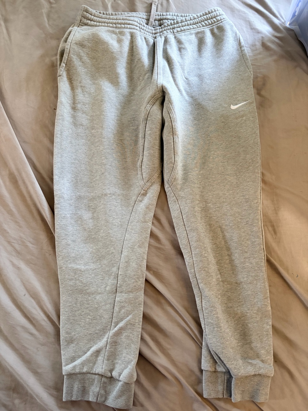 Nike Kids' Gray Sweatpants joggers with Swoosh Logo